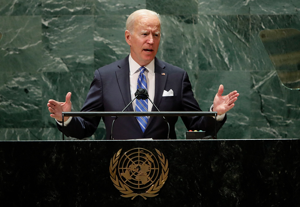 US-Präsident Biden bei der UN-Vollversammlung (Bild: Eduardo Munoz/Pool/AFP)