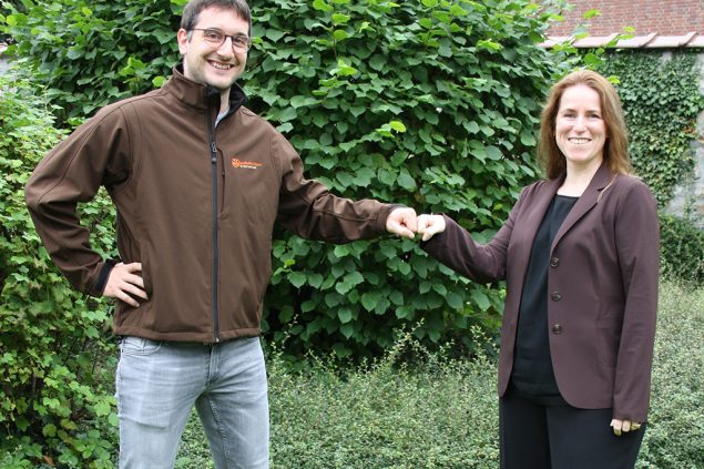 Projektkoordinator Christian Recker und Ministerin Isabelle Weykmans (Bild: Kabinett Weykmans)