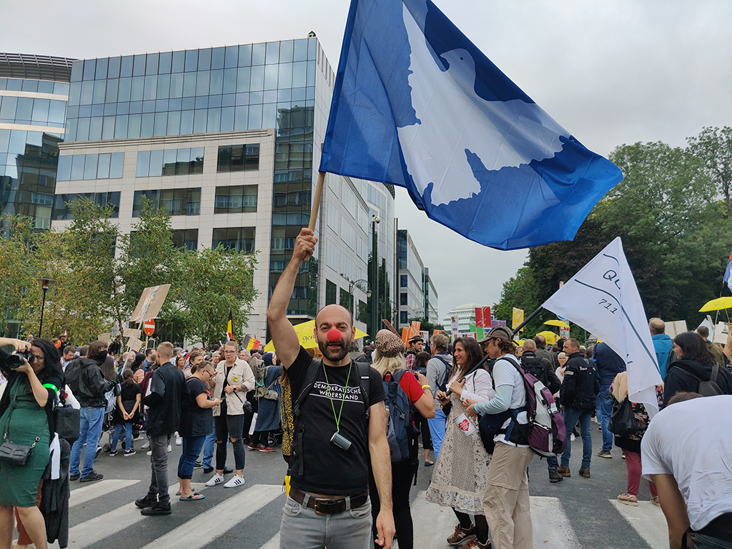 Demonstration gegen Corona-Maßnahmen in Brüssel
