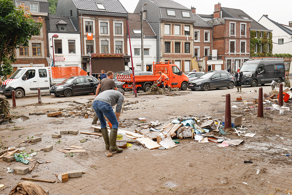 Ensival nach dem Hochwasser, 16. Juli (Bild: Bruno Fahy/Belga)