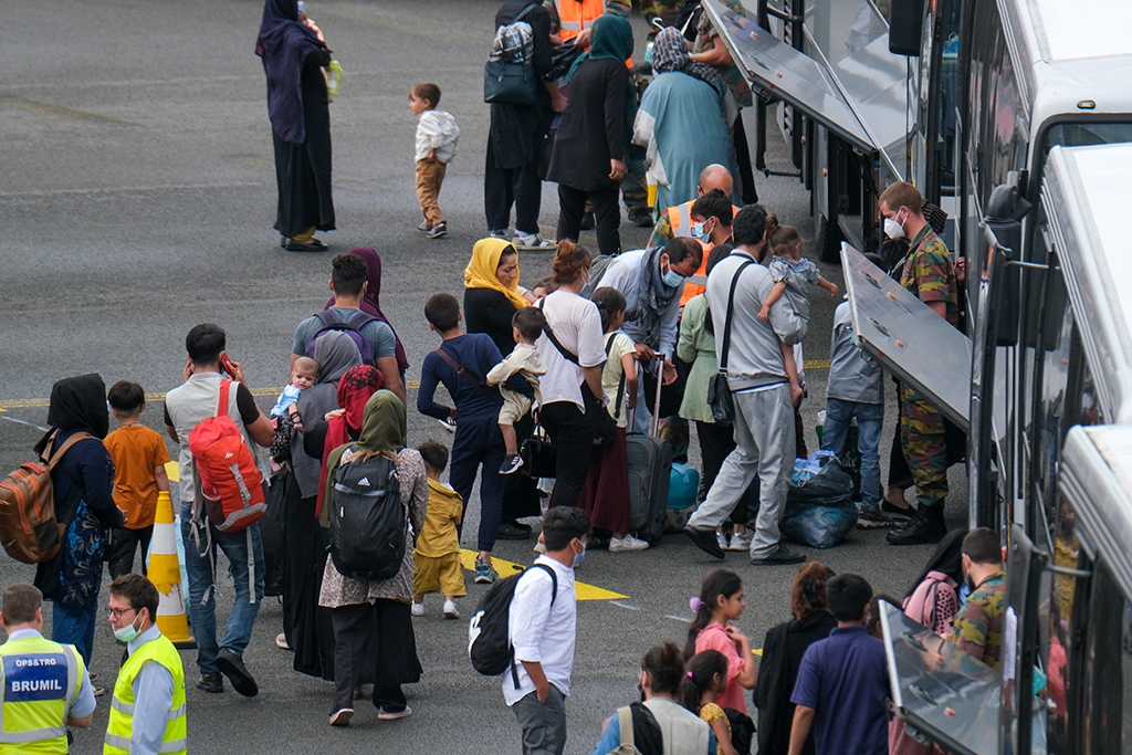 Ankunft von Menschen aus Afghanistan in Melsbroek (Bild vom 26. August 2021)