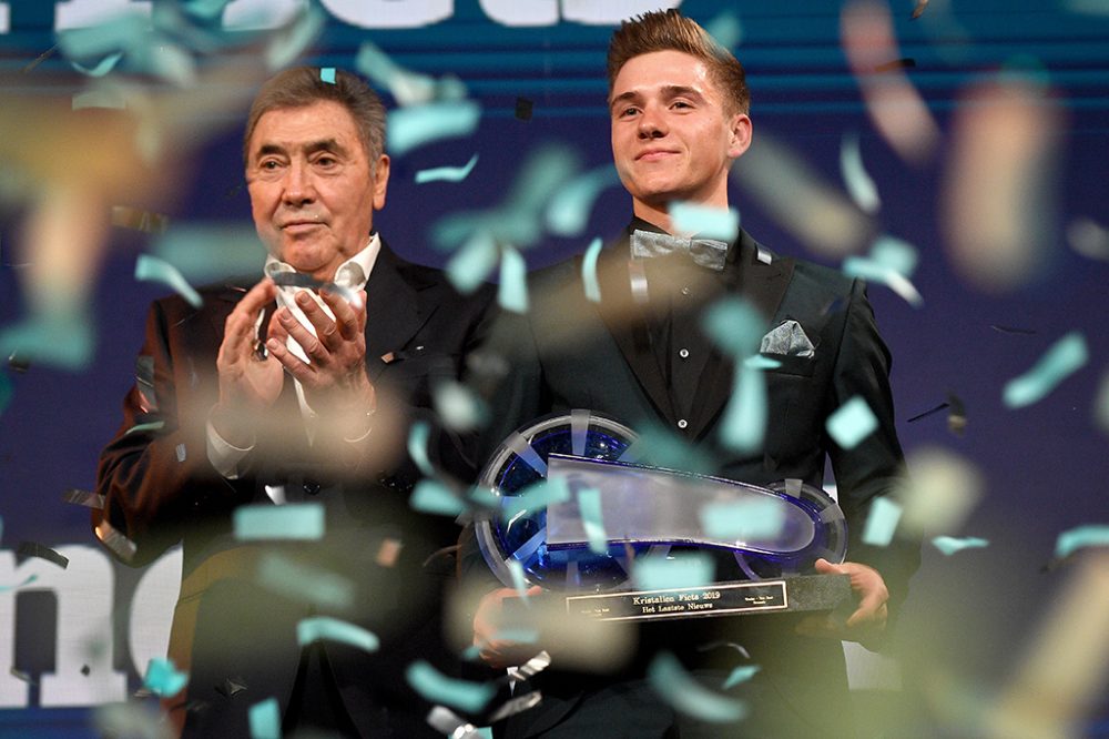 Merckx und Evenepoel bei einer Preisverleihung im Dezember 2019 (Bild: David Stockman/Belga)