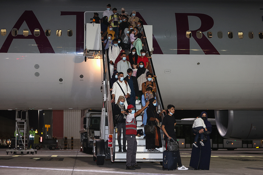 Qatar-Airways-Flug aus Kabul in Doha gelandet (Bild: Karim Jaafar/AFP)