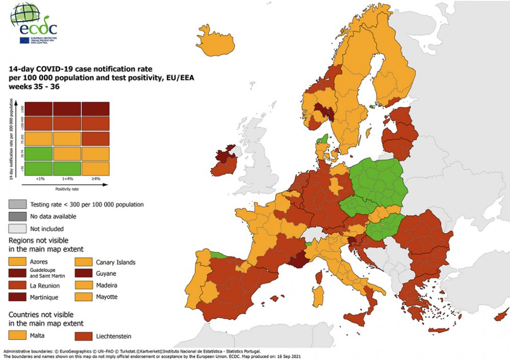 Corona-Karte 16.09. (Bild: ECDC)