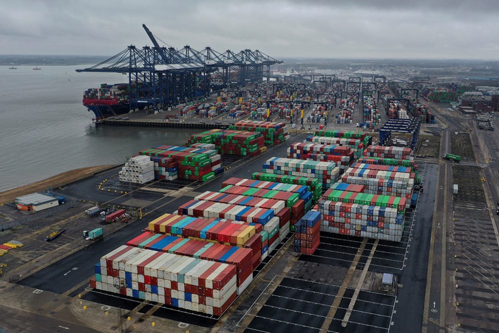 Der Hafen von Felixstowe im Osten Londons (Archivbild: Ben Stansall/AFP)