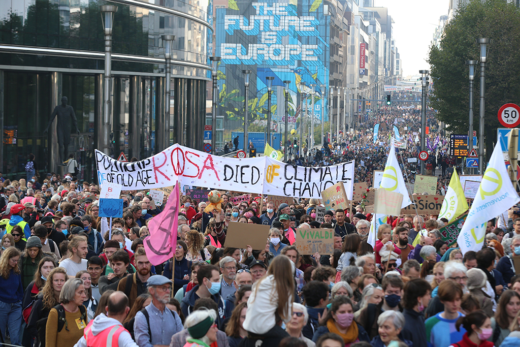 Klimaprotest in Brüssel am 10. Oktober (Bild: Nicolas Maeterlinck/Belga)