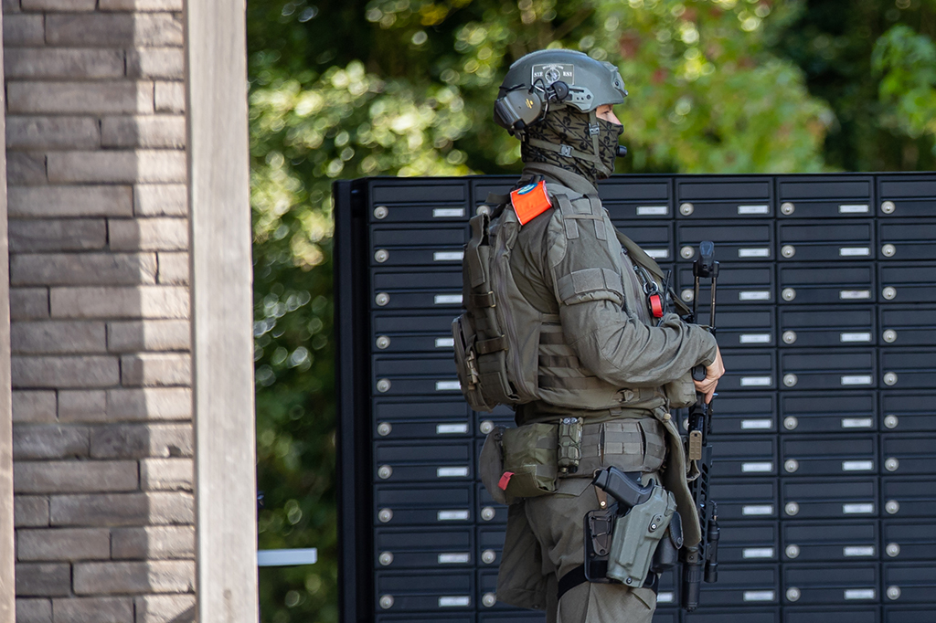 Polizeieinsatz am Donnerstag auf dem Campus in Kortrijk (Illustrationsbild: Kurt Desplenter/Belga)