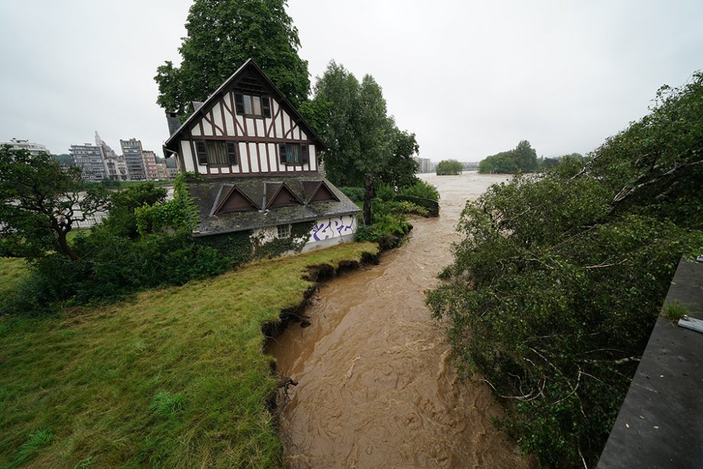 Zusammenfluss von Ourthe und Maas in Lüttich am 15. Juli 2021 (Archivbild: Anthony Dehez/Belga)