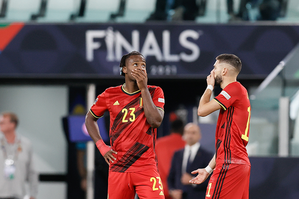 Enttäuschung bei den Roten Teufeln nach dem Spiel gegen Frankreich (Bild: Bruno Fahy/Belga)