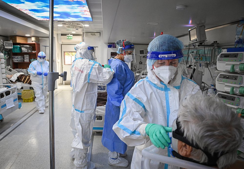 Covid-Station in einem Krankenhaus in Bukarest (Bild vom 7. Oktober: Daniel Mihailescu/AFP)