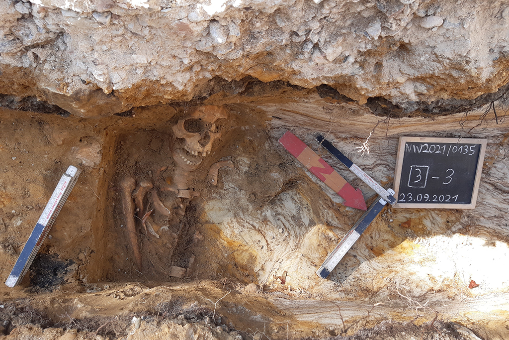 Jahrhundertealtes Skelett in Aachen gefunden (Bild: Stadt Aachen)