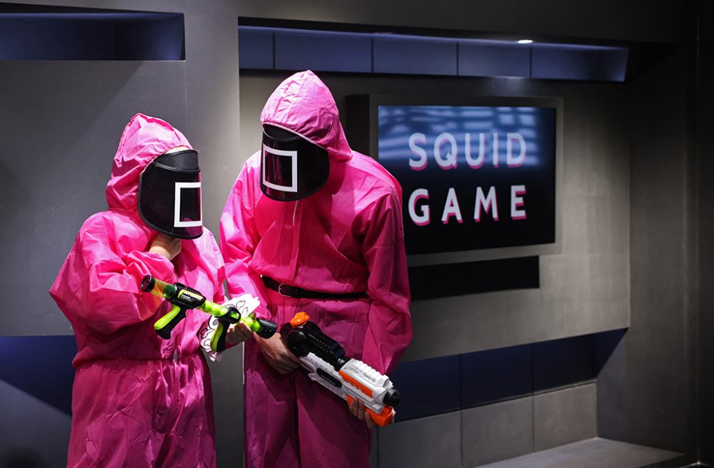 Squid Games werden nun auch im echten Leben gespielt - mit leicht abgeänderten Regeln ... (Bild: Giuseppe Cacace/AFP)