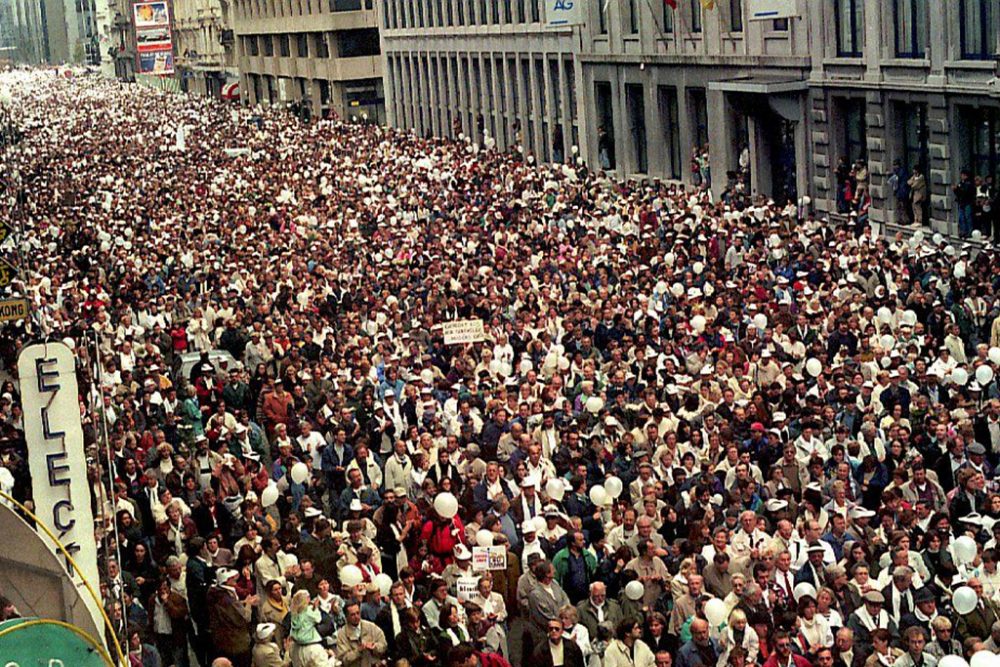 Weißer Marsch in Brüssel am 20. Oktober 1996 (Bild: Belga)