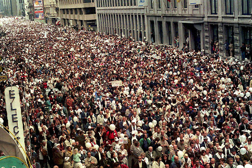 Weißer Marsch in Brüssel am 20. Oktober 1996 (Bild: Belga)