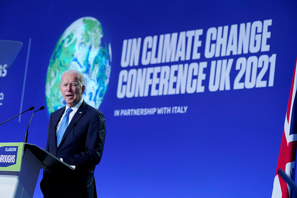 US-Präsident Joe Biden beim Weltklimagipfel in Glasgow (Bild: Evan Vucci/AFP)