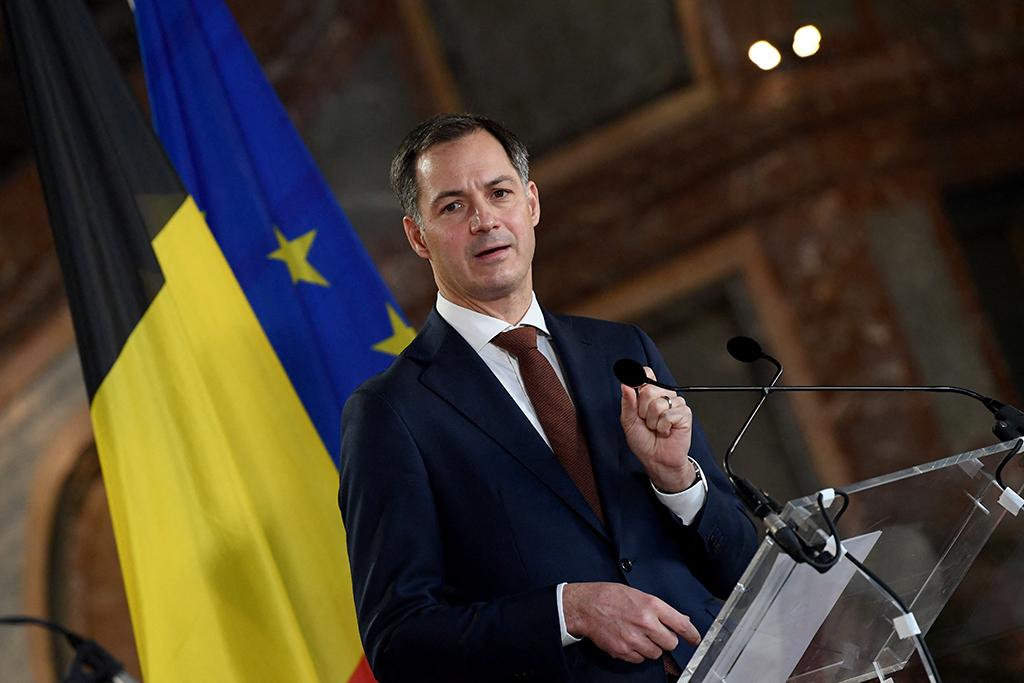 Premierminister De Croo am Montag in Brüssel (Bild: John Thys/AFP)