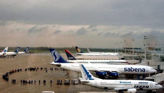 Der letzte Sabena-FLug nach der Landung in Zaventem (Bild: Lieven Van Assche/Belga)