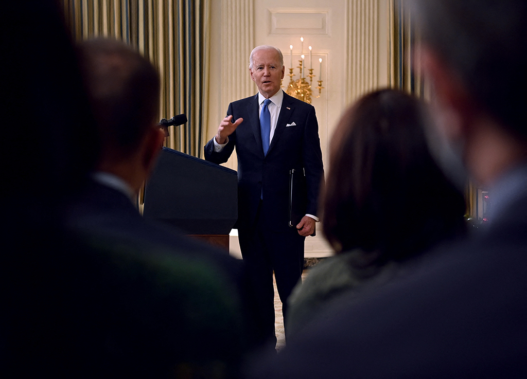 Joe Biden bei der Ansprache am Dienstagabend (Bild: Brendan Smialowski/AFP)