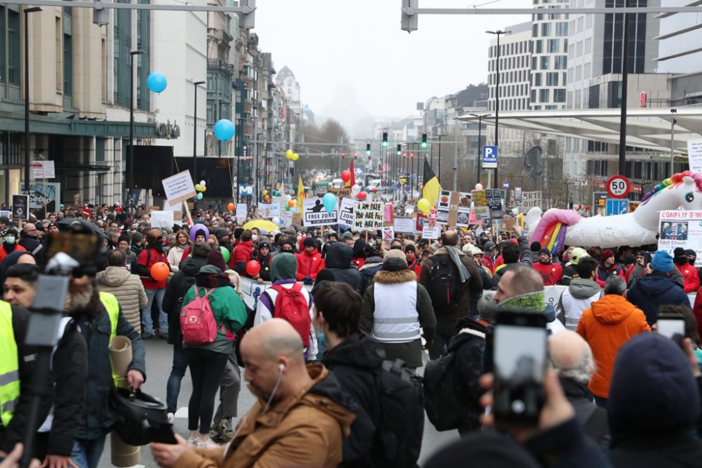 Dritte Anti-Corona-Demonstration in Brüssel (Bild: Nicolas Maeterlinck/Belga)