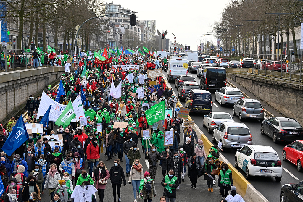 Protest des Gesundheitssektors in Brüssel am 7. Dezember (Bild: Eric Lalmand/Belga)