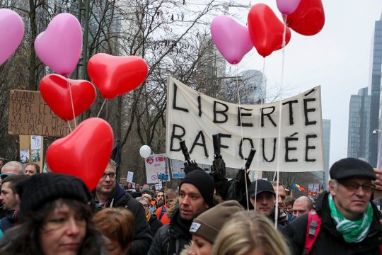 Demo gegen die Corona-Maßnahmen in Brüssel