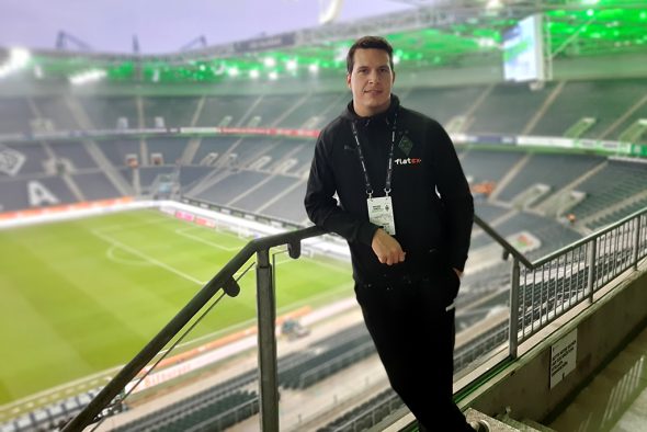 Jordy Fourgon im Gladbach-Stadion (Bild: Christophe Ramjoie/BRF)