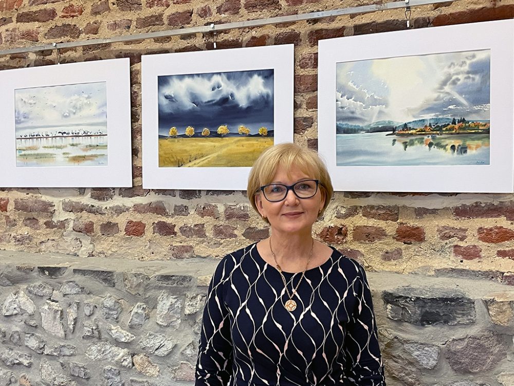 Aquarelle von Iris Kan: Neue Ausstellung im Haus Zahlepohl (Bild: Michaela Brück/BRF )