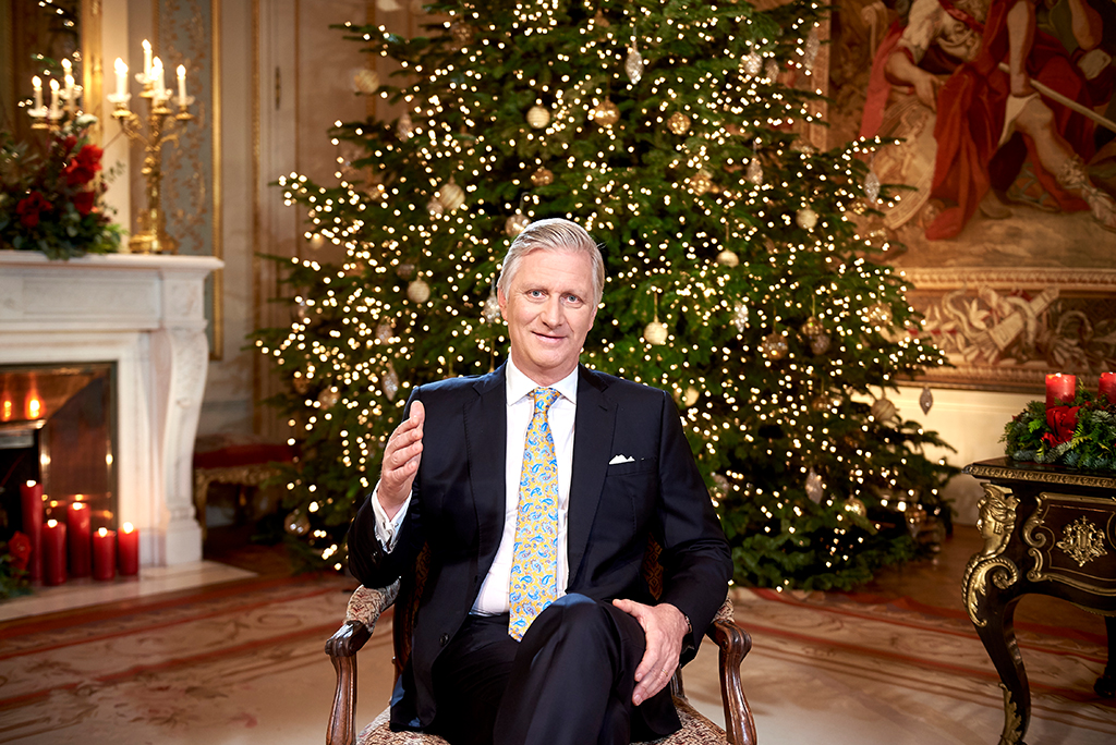 König Philippe bei der Weihnachtsansprache 2021 (Bild: Eric Herchaft/Pool/Belga)
