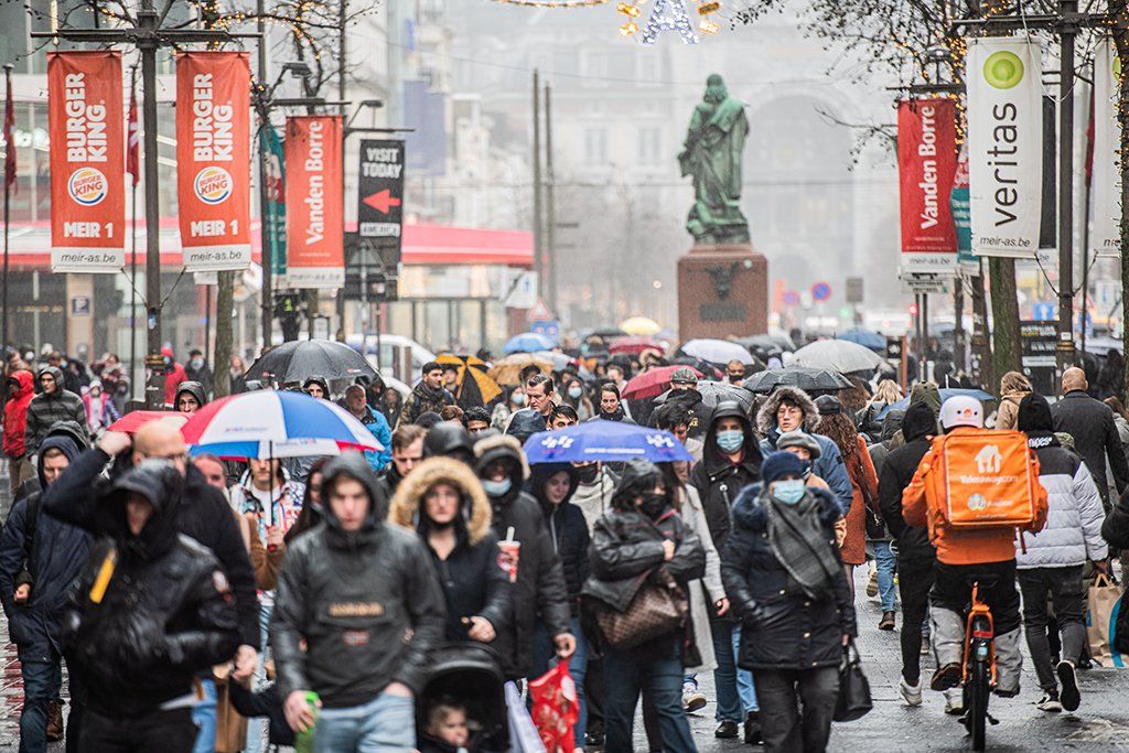 Die Innenstadt von Antwerpen am 29. Dezember (Bild: Jonas Roosens/Belga)