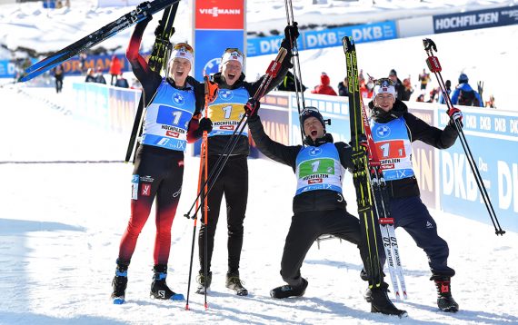 Norwegen gewinnt die Staffel in Hochfilzen