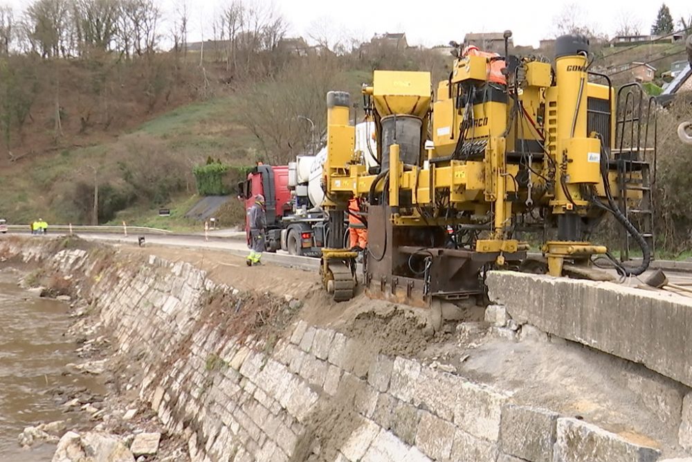 Die neue provisorische Brücke in Pepinster