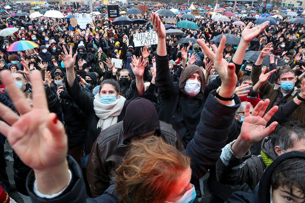 Corona-Protest des Kultursektors in Brüssel