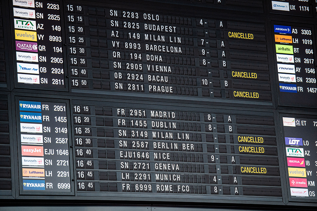 Durch den Streik fielen am Montag etwa 50 Prozent der Brussels-Airlines-Flüge aus (Bild: Jonas Roosnes/Belga)