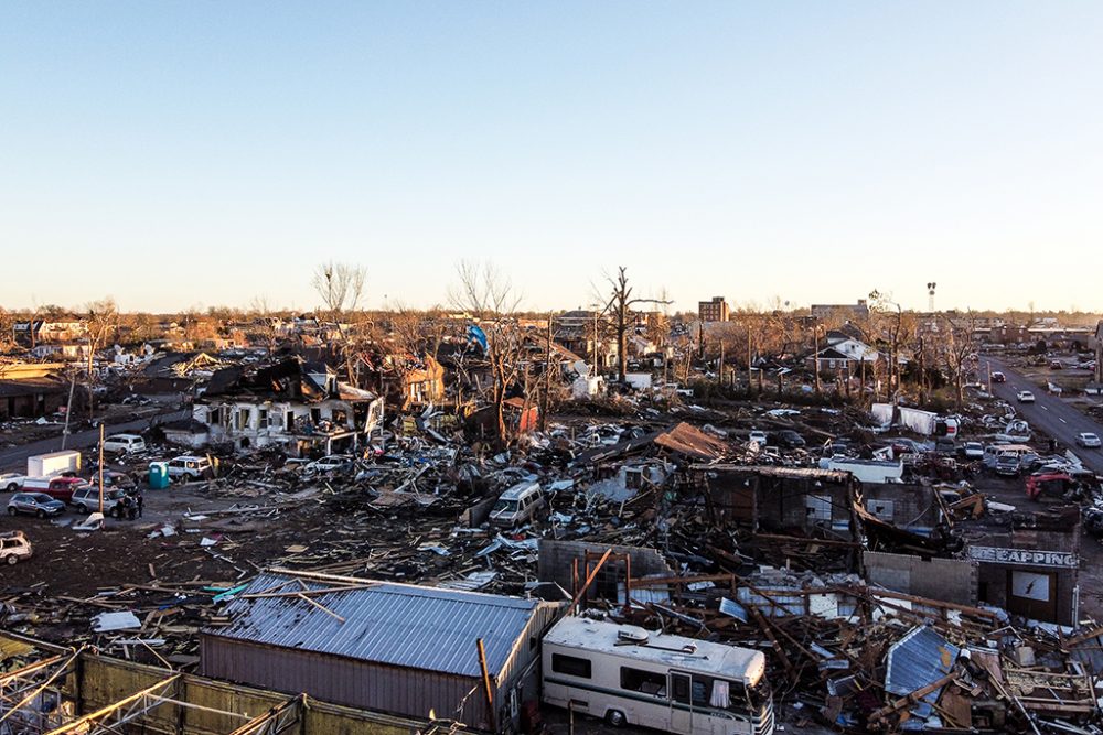 Gewaltige Schäden nach den Tornados in den USA (Bild: Chandan Khanna/AFP)