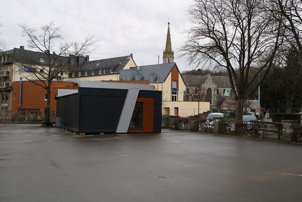 Info-Pavillon auf dem Scheiblerplatz in der Eupener Unterstadt (Archivbild: Christoph Heeren/BRF)