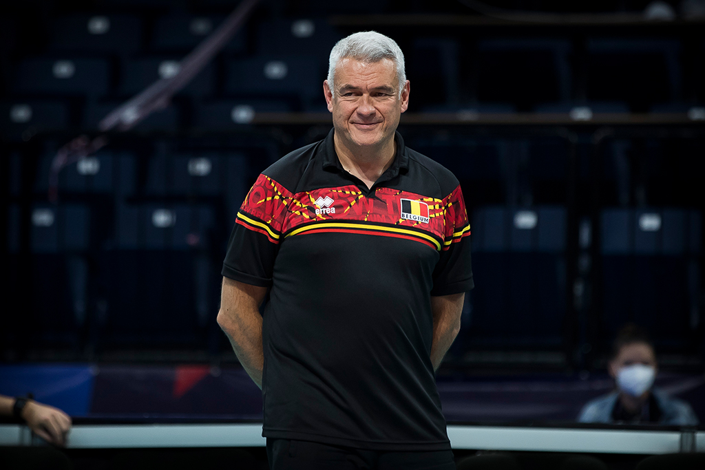 Gert Vande Broek, hier beim Achtelfinalspiel zwischen Belgien und Italien bei der Volleyball-EM 2021 (Bild: Nikola Krstic/Belga)