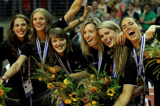Die Yellow Tigers nach ihrem Sieg der Bronzemedaille bei der Europameisterschaft 2013 in Berlin (Archivbild: Virginie Lefour/Belga)
