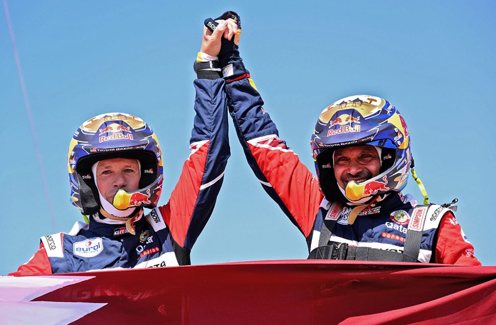 Beifahrer Mathieu Baumel und Nasser Al-Attiyah