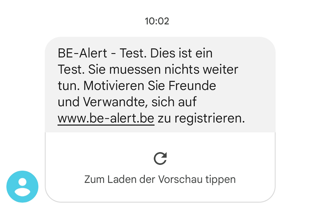 Test des Alarmsystems BE-Alert