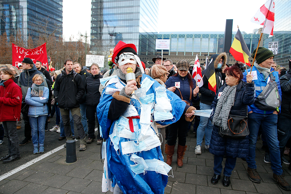 Weitere Anti-Corona-Kundgebung in Brüssel (Bild: Nicolas Maeterlinck/Belga)