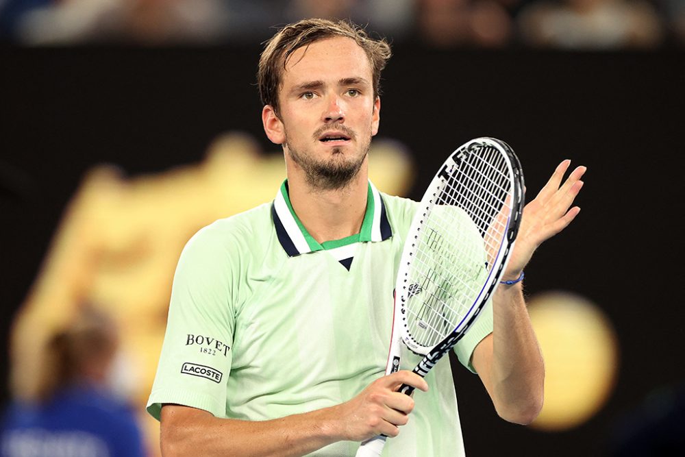 Daniil Medwedew nach dem Sieg im Halbfinale der Australian Open gegen Stefanos Tsitsipas (Bild: Martin Keep/AFP)