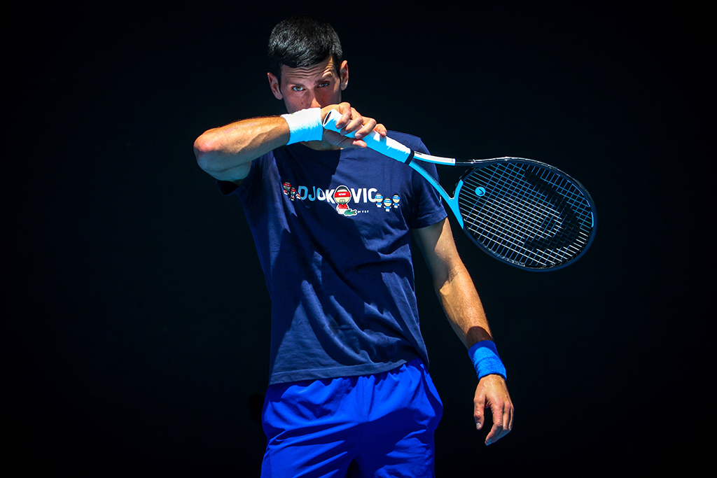 Novak Djokovic beim Training in Melbourne am 12. Januar (Bild: Patrick Hamilton/Belga)