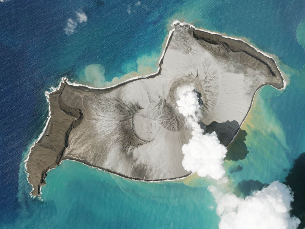 Hunga-Tonga-Hunga-Ha’apai-Vulkan (Foto: Planet Labs PBC/AFP)