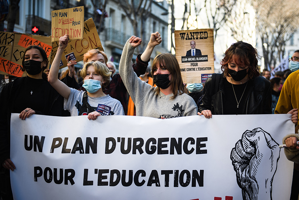Lehrerprotest in Marseille (Bild: Clement Mahoudeau/AFP)