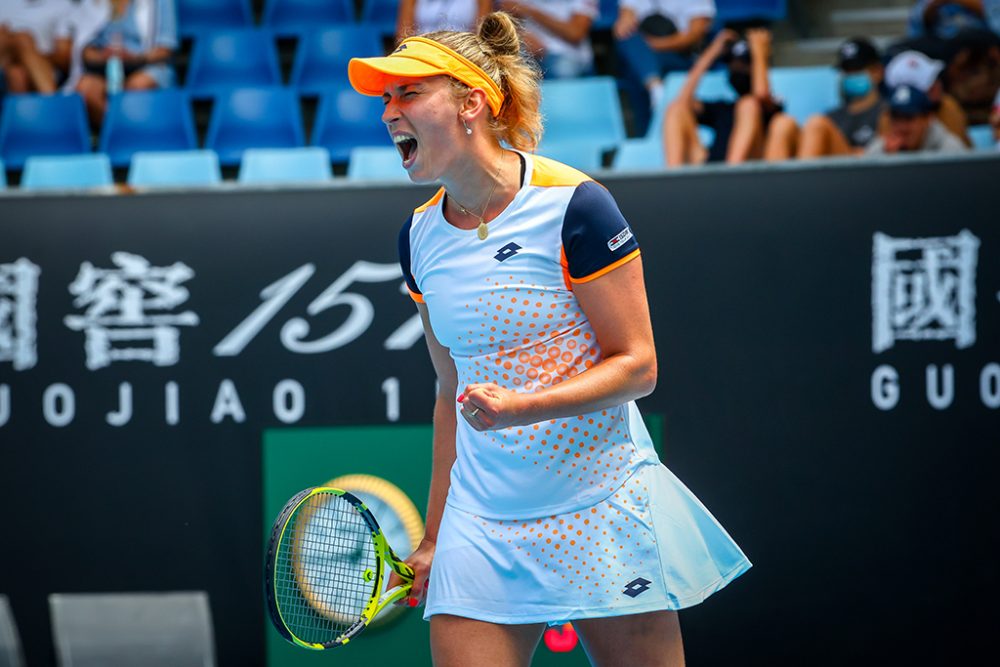 Elise Mertens hat in der ersten Runde der Australian Open die Russin Vera Zvonareva geschlagen (Bild: Patrick Hamilton/Belga)