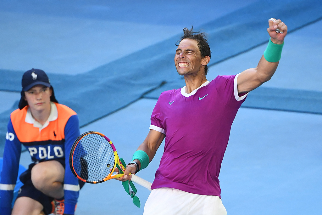 Freut sich sichtlich über den Einzug ins Halbfinale der Australian Open: Rafael Nadal aus Spanien (Bild: William West/AFP)