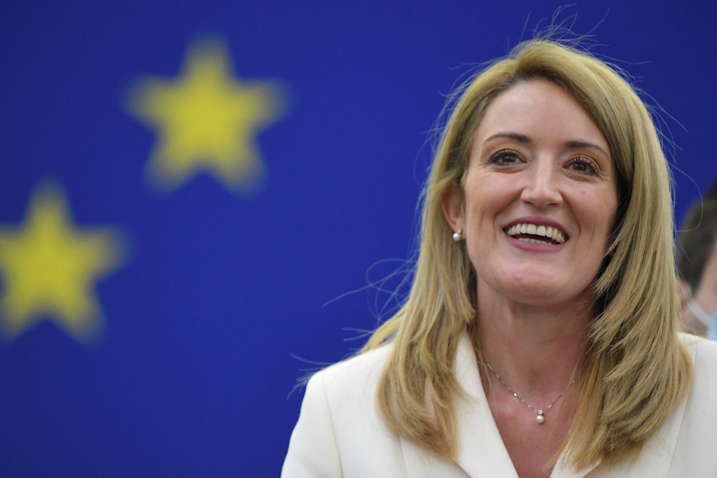 Das EU-Parlament hat Roberta Metsola zu seiner neuen Präsidentin gewählt (Bild: Patrick Hertzog/AFP)