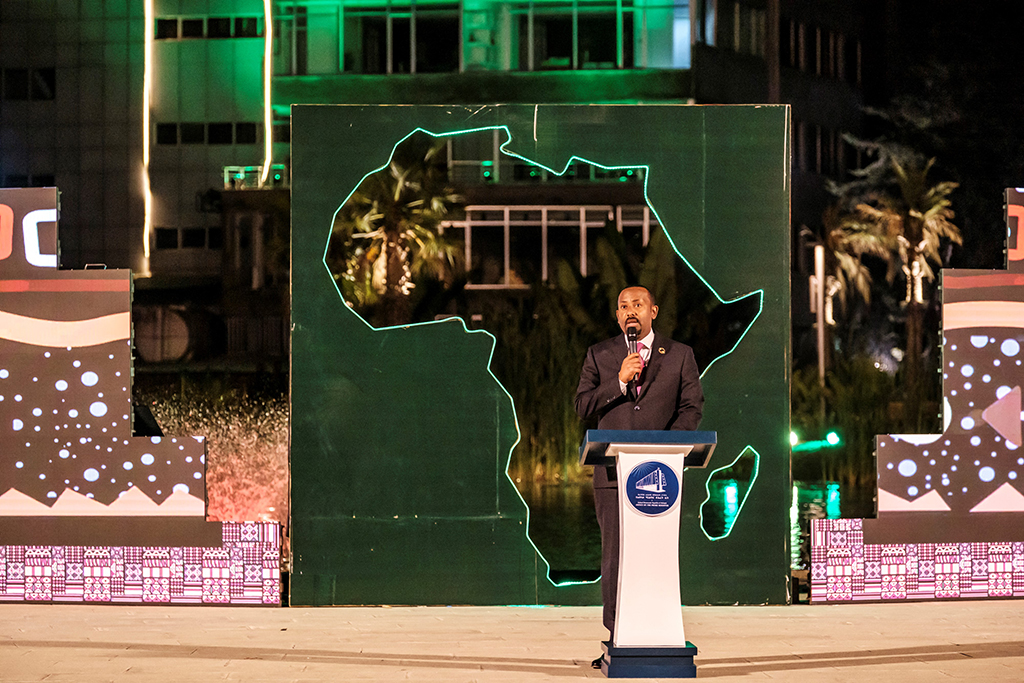Äthiopiens Premier Abiy Ahmed bei einer Ansprache am Samstagabend (Bild: Eduardo Soteras/AFP)