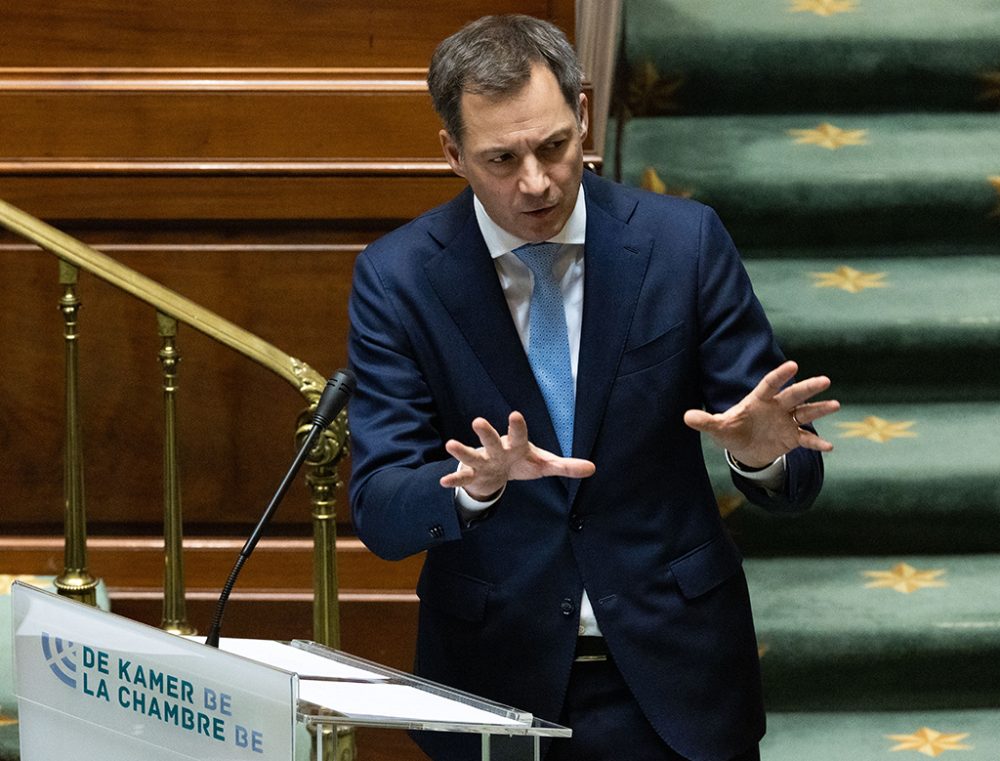 Premierminister Alexander De Croo in der Kammer (Archivbild: Benoit Doppagne/Belga)