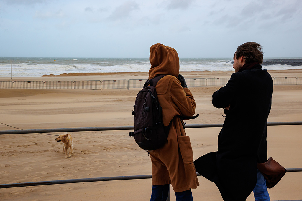 Sturm an der belgischen Küste